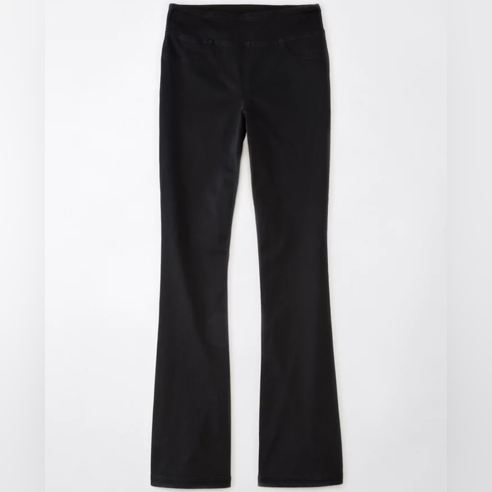 AE Next Level Pull-On High-Waisted Kick Bootcut Pant - S LONG - Onyx Black